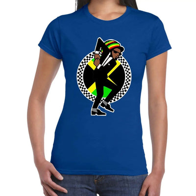 Jamaican Rasta Ska Logo Rude Boy Women's T-Shirt XL / Royal Blue