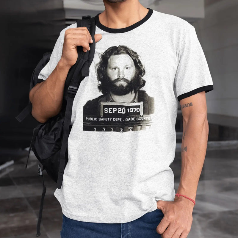 Jim Morrison Mugshot Ringer T-Shirt