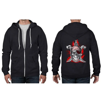 Jolly Roger Pirate Full Zip Hoodie