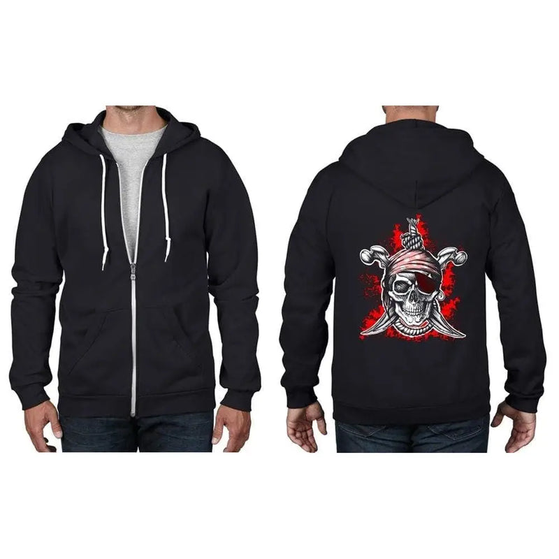 Jolly Roger Pirate Full Zip Hoodie