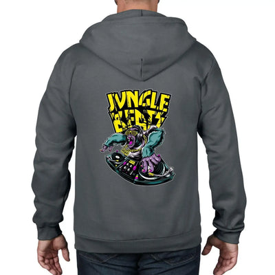 Jungle Beats Junglist DJ Full Zip Hoodie L / Charcoal