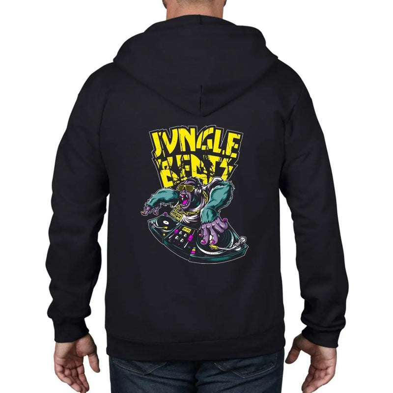 Jungle Beats Junglist DJ Full Zip Hoodie M / Black