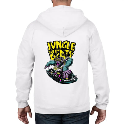 Jungle Beats Junglist DJ Full Zip Hoodie M / White