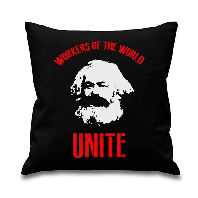 Karl Marx Workers Of The World Unite Cushion