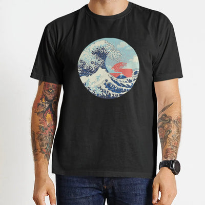 Katsushika Hokusai The Great Wave Off Kanagawa Circle Mens T