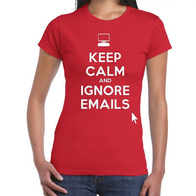 Keep Calm and Ignore Emails Women's T-Shirt XL / Red