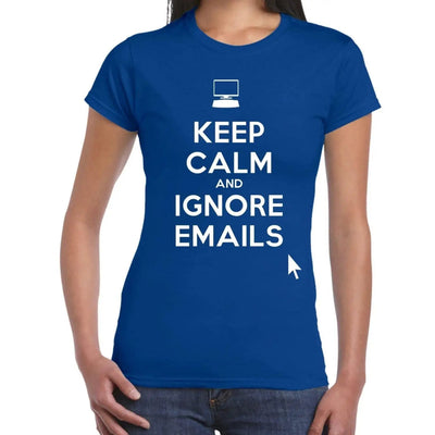 Keep Calm and Ignore Emails Women's T-Shirt XL / Royal Blue