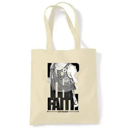 Keep The Faith Badges Northern Soul Shoulder Bag Cream