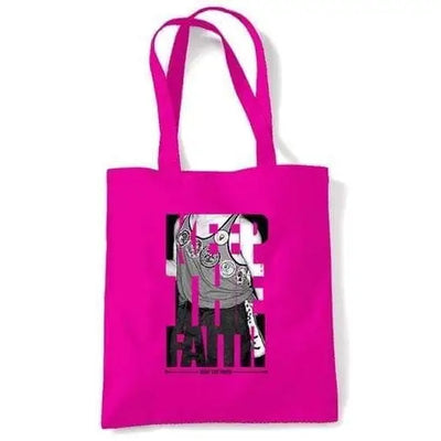 Keep The Faith Badges Northern Soul Shoulder Bag Dark Pink