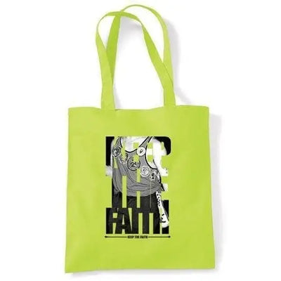 Keep The Faith Badges Northern Soul Shoulder Bag Lime Green