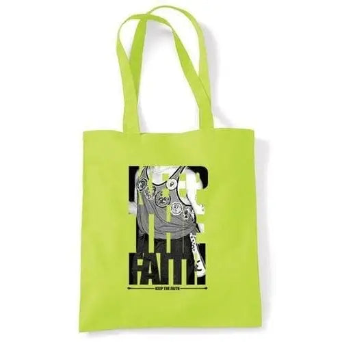 Keep The Faith Badges Northern Soul Shoulder Bag Lime Green