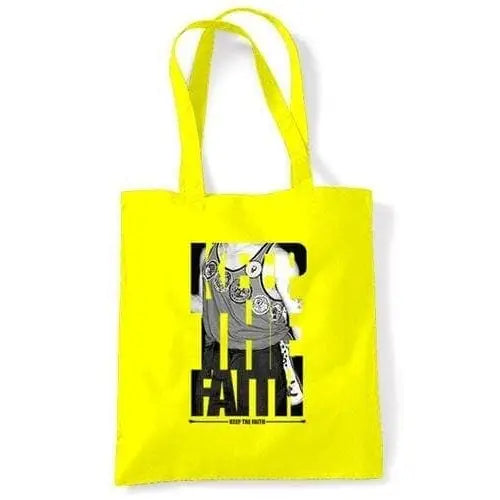Keep The Faith Badges Northern Soul Shoulder Bag Yellow