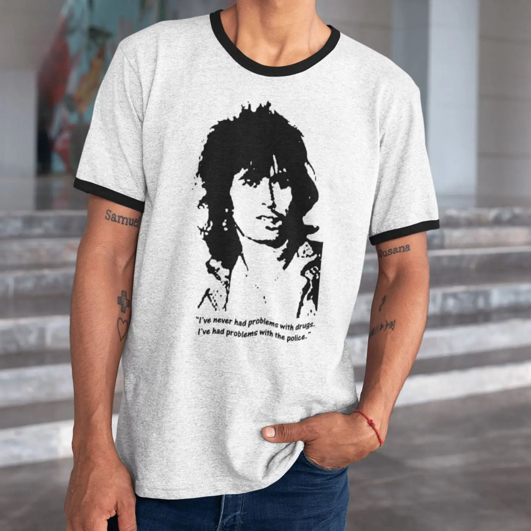 Keith Richards Quote Contrast Ringer T-Shirt – Tribal T-Shirts
