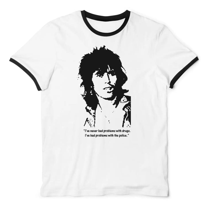 Keith Richards Quote Contrast Ringer T-Shirt – Tribal T-Shirts