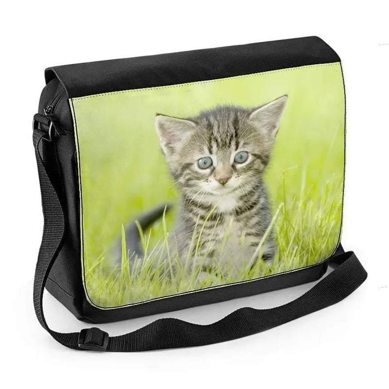 Kitten In Grass Laptop Messenger Bag