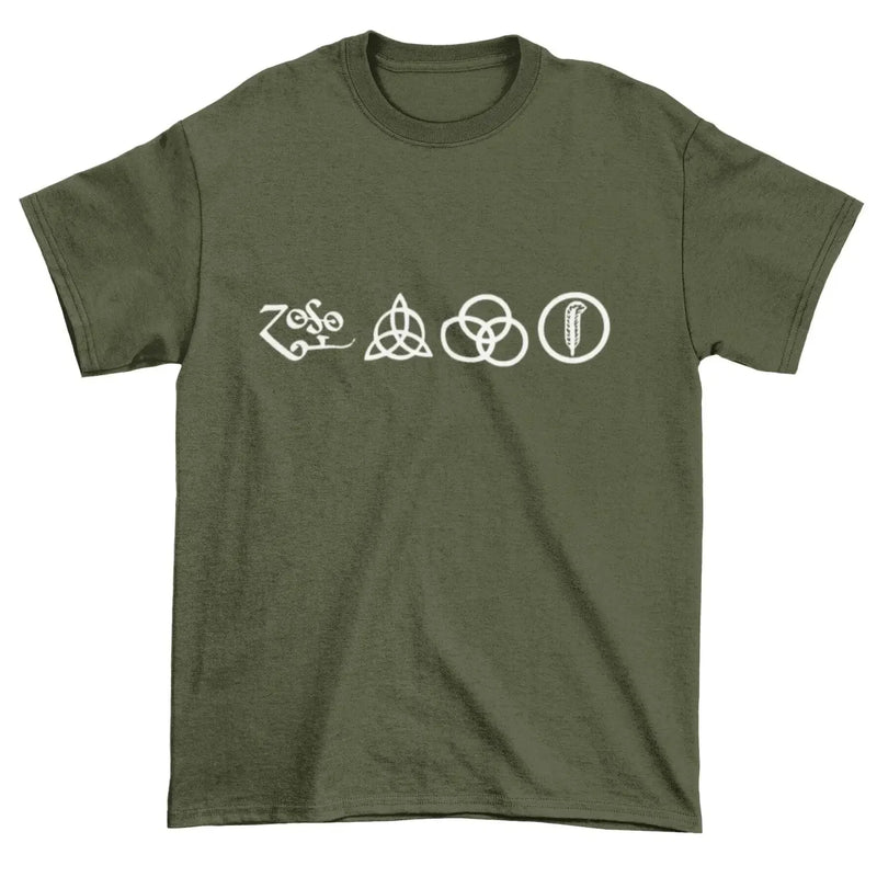 Led Zeppelin Four Symbols T-Shirt M / Khaki
