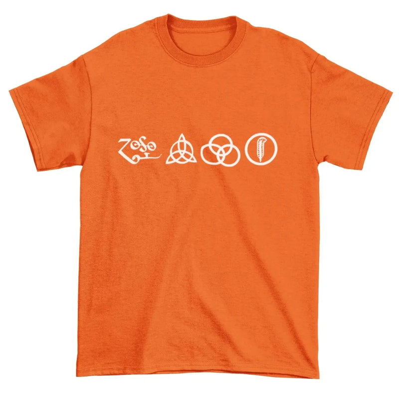 Led Zeppelin Four Symbols T-Shirt M / Orange