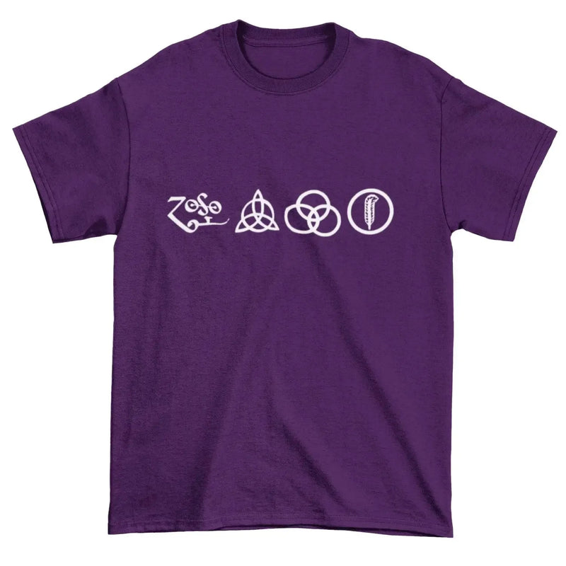 Led Zeppelin Four Symbols T-Shirt M / Purple