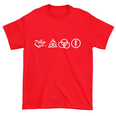 Led Zeppelin Four Symbols T-Shirt M / Red