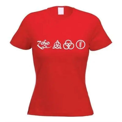 Led Zeppelin Four Symbols Women's T-Shirt XL / Red