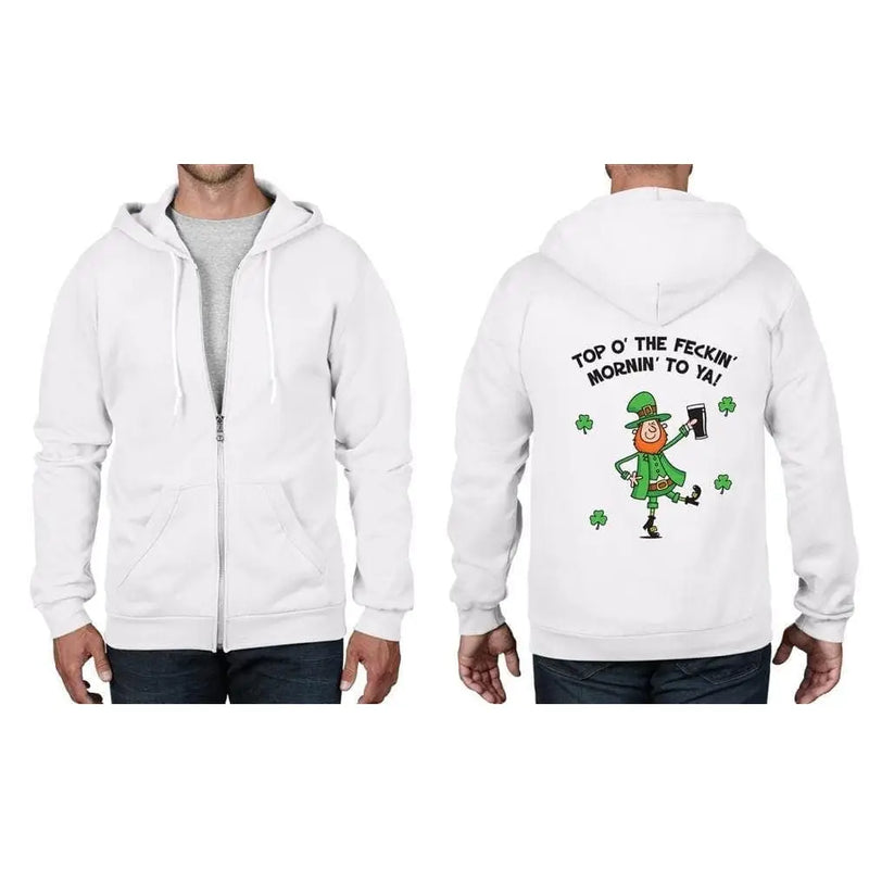 Leprechaun Top O The Mornin St Patricks Day Full Zip Hoodie