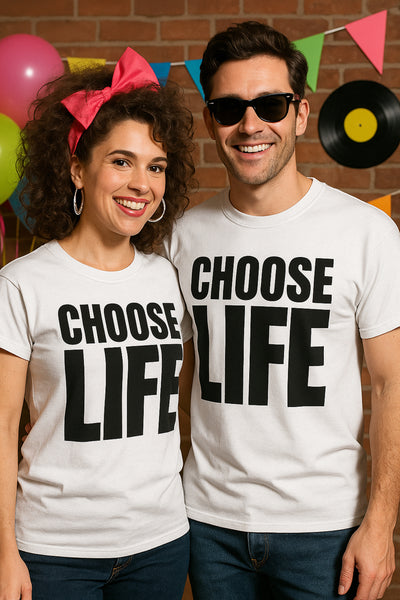 Choose Life T Shirt - Men and Women 80s Fancy Dress T-Shirt