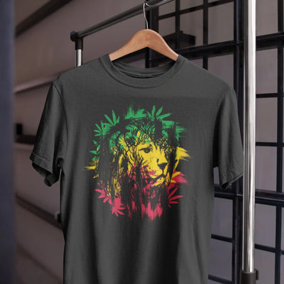 Lion of Judah Cannabis Leaves Men’s T-Shirt - Mens T-Shirt