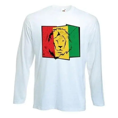 Lion Of Judah Flag Long Sleeve T-Shirt XXL / White
