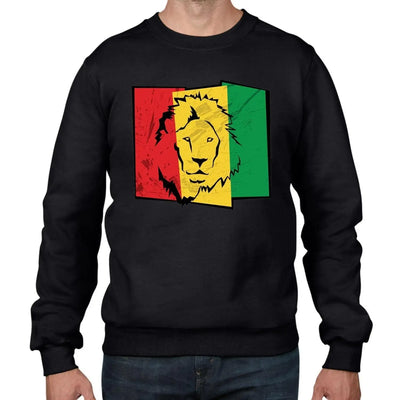 Lion of Judah Flag Reggae Men's Sweatshirt Jumper S / Black