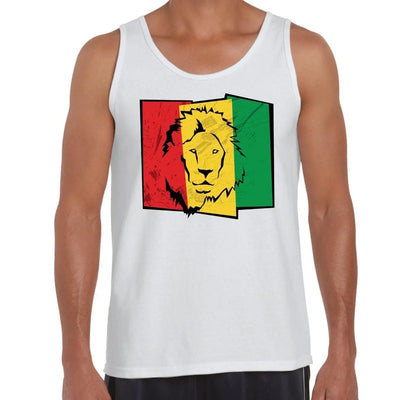 Lion Of Judah Flag Reggae Men's Tank Vest Top XXL / White