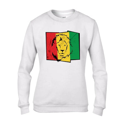 Lion of Judah Flag Reggae Women's Sweatshirt Jumper M / White