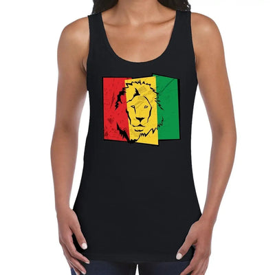 Lion Of Judah Flag Reggae Women's Tank Vest Top L / Black