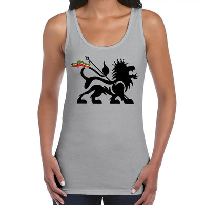 Lion Of Judah Reggae Women's Tank Vest Top L / Light Grey