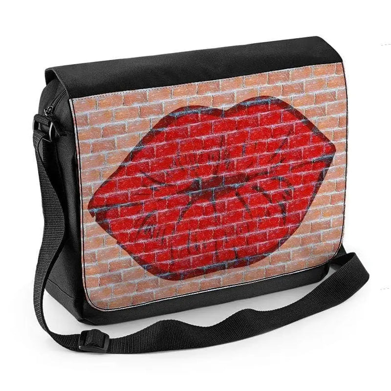 Lips Graffiti Laptop Messenger Bag