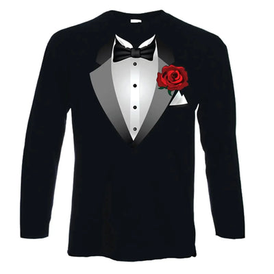 Tuxedo Long Sleeve Fancy Dress T-Shirt