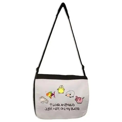 Love Animals But Not On My Plate Vegetarian Laptop Messenger Bag