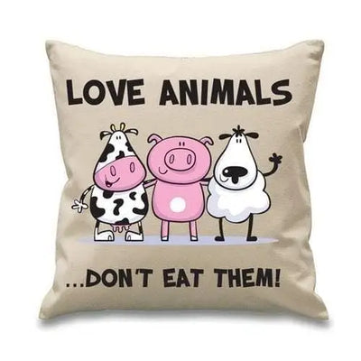 Love Animals Don't Eat Them Vegetarian Cushion Cream