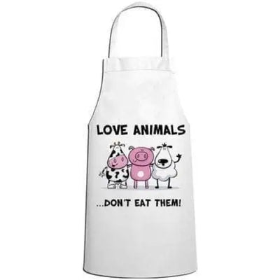 Love Animals Don't Eat Them Vegetarian Kitchen Apron