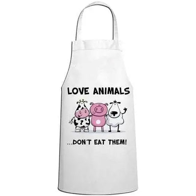 Love Animals Don't Eat Them Vegetarian Kitchen Apron