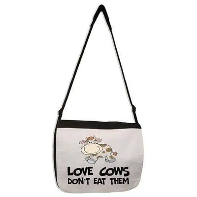 Love Cows Don't Eat Them Vegetarian Laptop Messenger Bag
