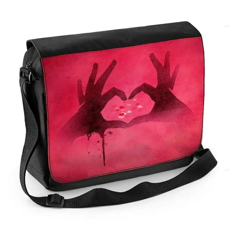 Love Heart Symbol with Hands Laptop Messenger Bag