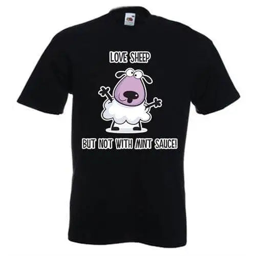 Love Sheep But Not With Mint Vegetarian T-Shirt M / Black