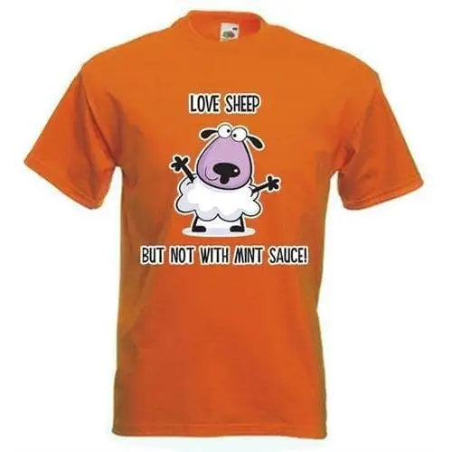 Love Sheep But Not With Mint Vegetarian T-Shirt M / Orange