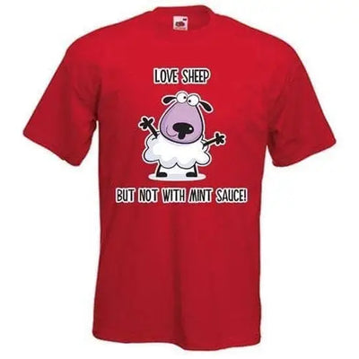 Love Sheep But Not With Mint Vegetarian T-Shirt M / Red