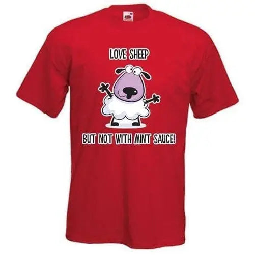 Love Sheep But Not With Mint Vegetarian T-Shirt M / Red