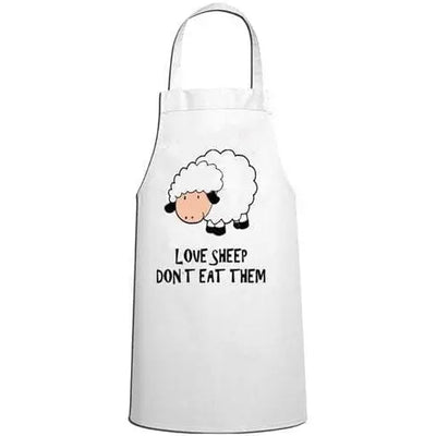 Love Sheep Don't Eat Them Vegetarian Kitchen Apron