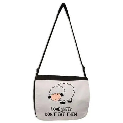 Love Sheep Don't Eat Them Vegetarian Laptop Messenger Bag