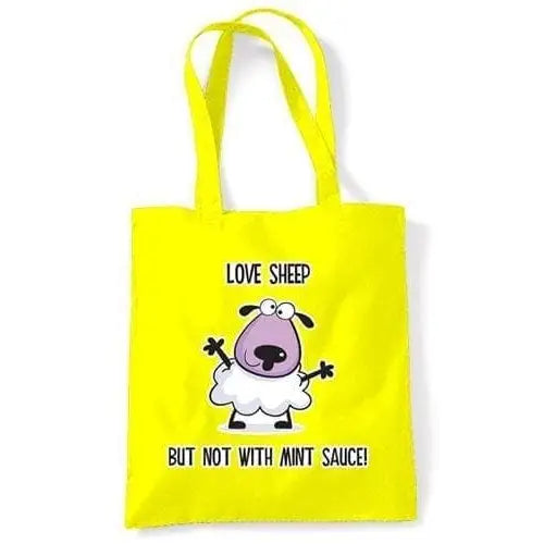 Love Sheep Vegetarian Tote Shoulder Bag Yellow