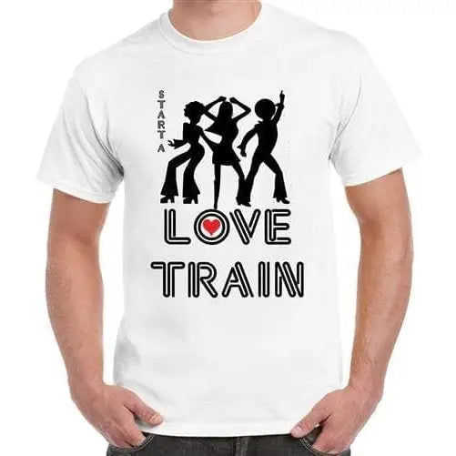 Love Train Disco Fancy Dress Mens T-Shirt M / White
