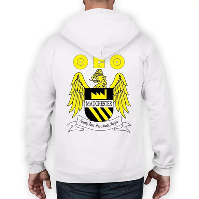 Madchester 24 Hour Party People Coat of Arms Full Zip Hoodie S / White